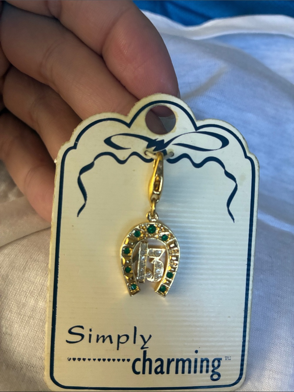 Vintage simply charming lucky horseshoe charm